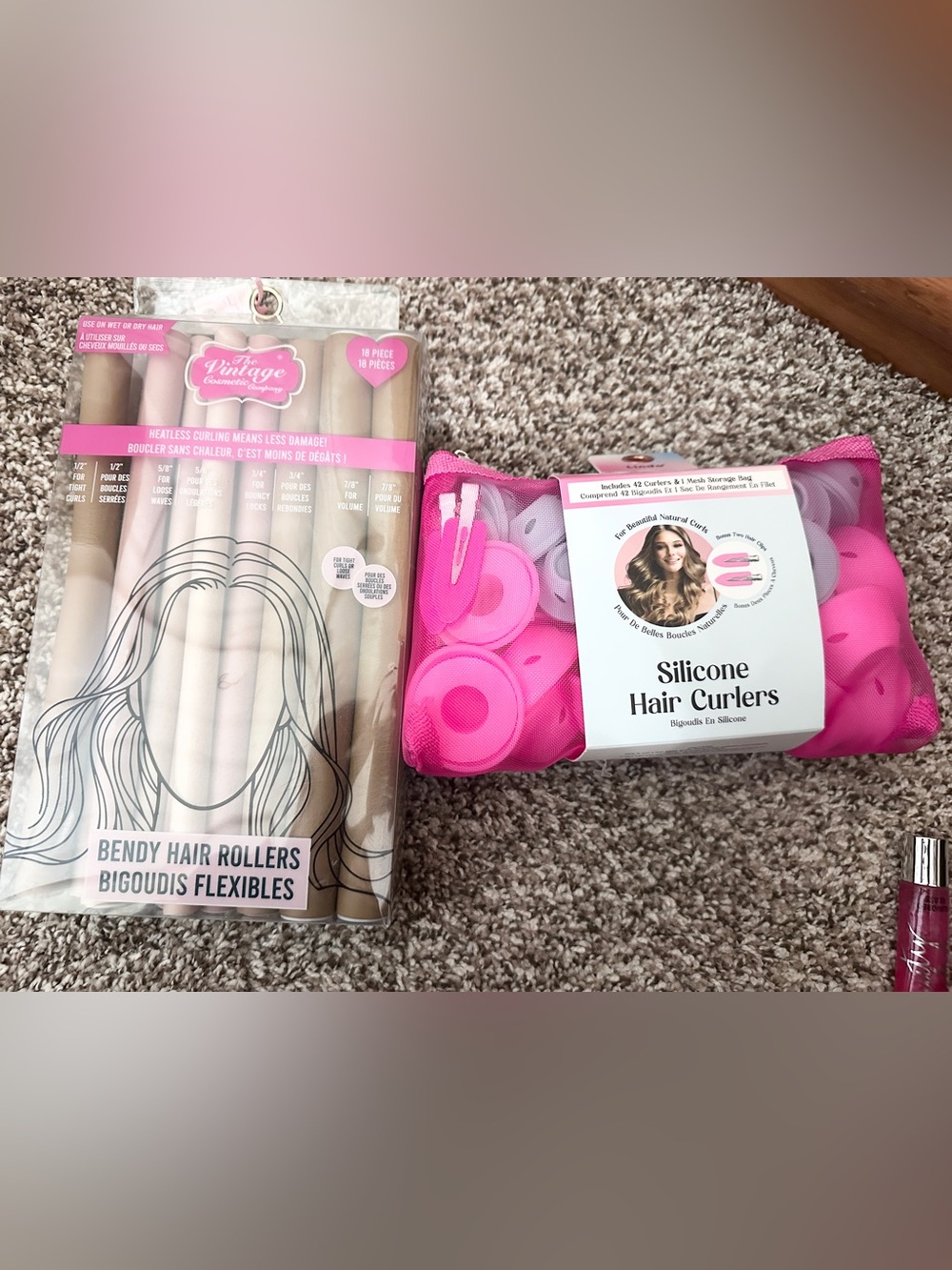 Silicone Hair Curlers Set - Pink by Vintage Collection